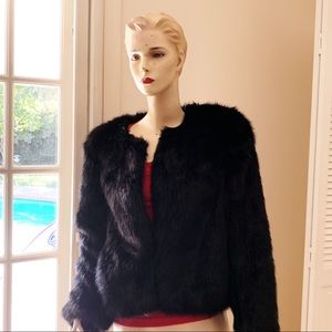 Banana Republic Faux Fur Black Bolero Coat